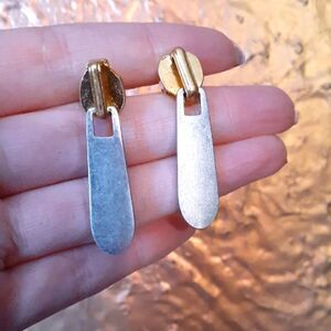 NWOT Zara Zipper Motif Statement Earrings